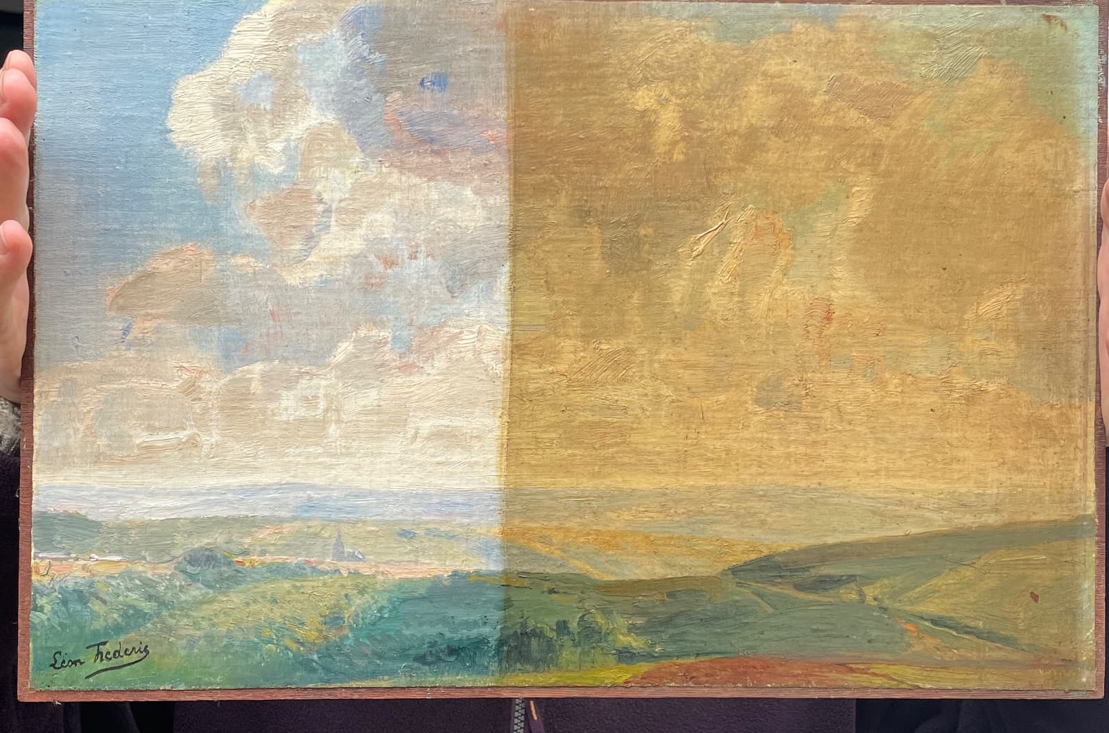 Vue de la campagne à Nafraiture, Léon Frédéric.
