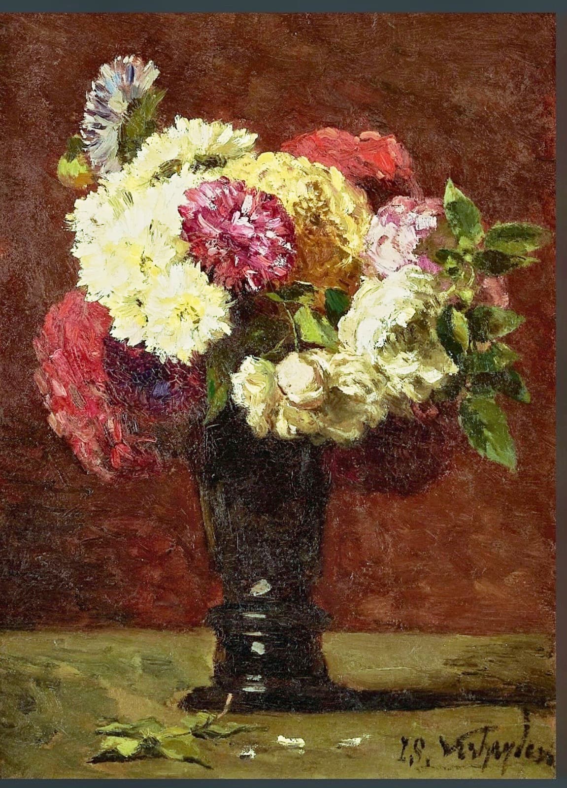 Vase de fleurs, hommage à Fantin-Latour, Isidore Verheyden.