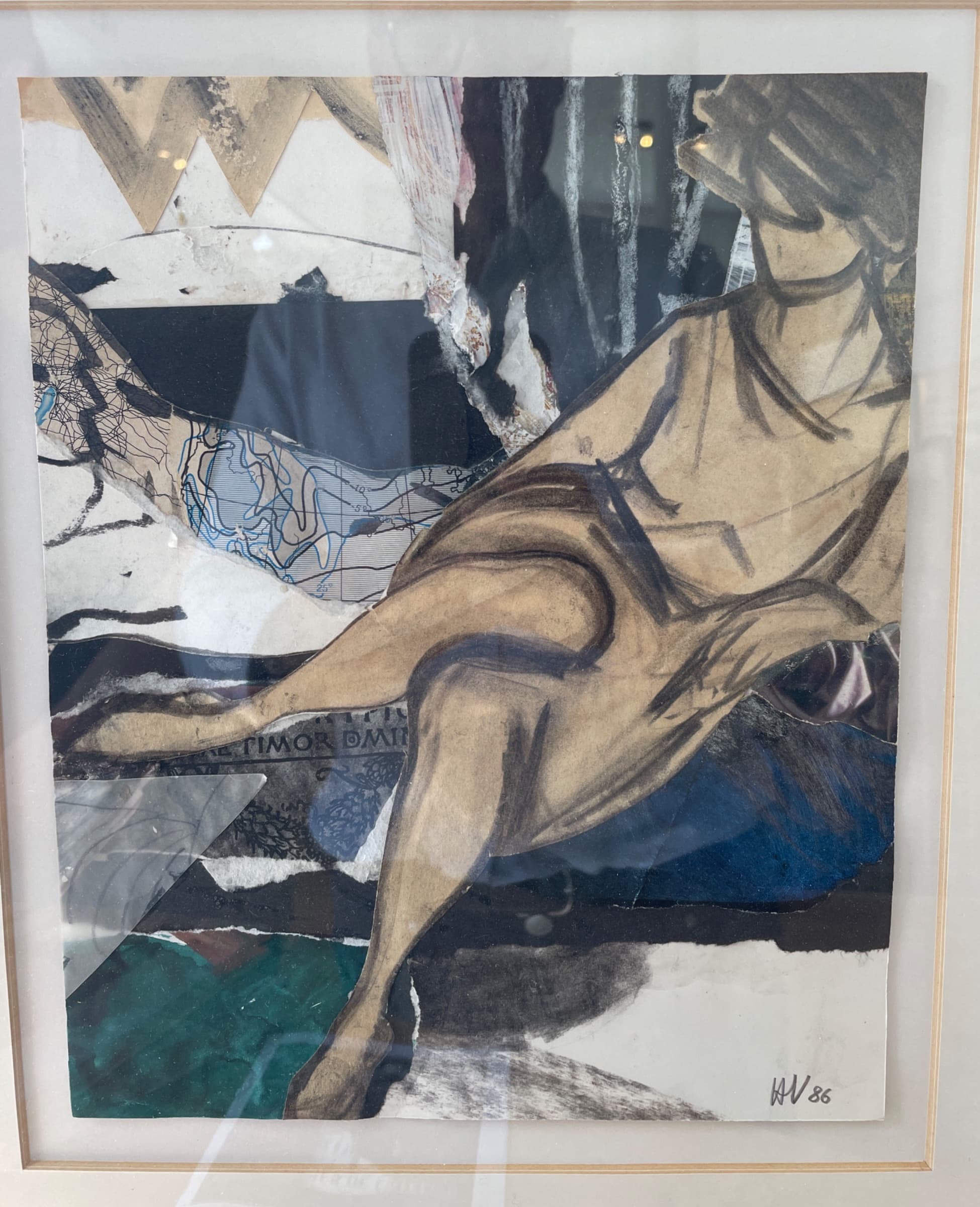 Découpage et collage, femme assise, 1986, Hans vandekerckhove.