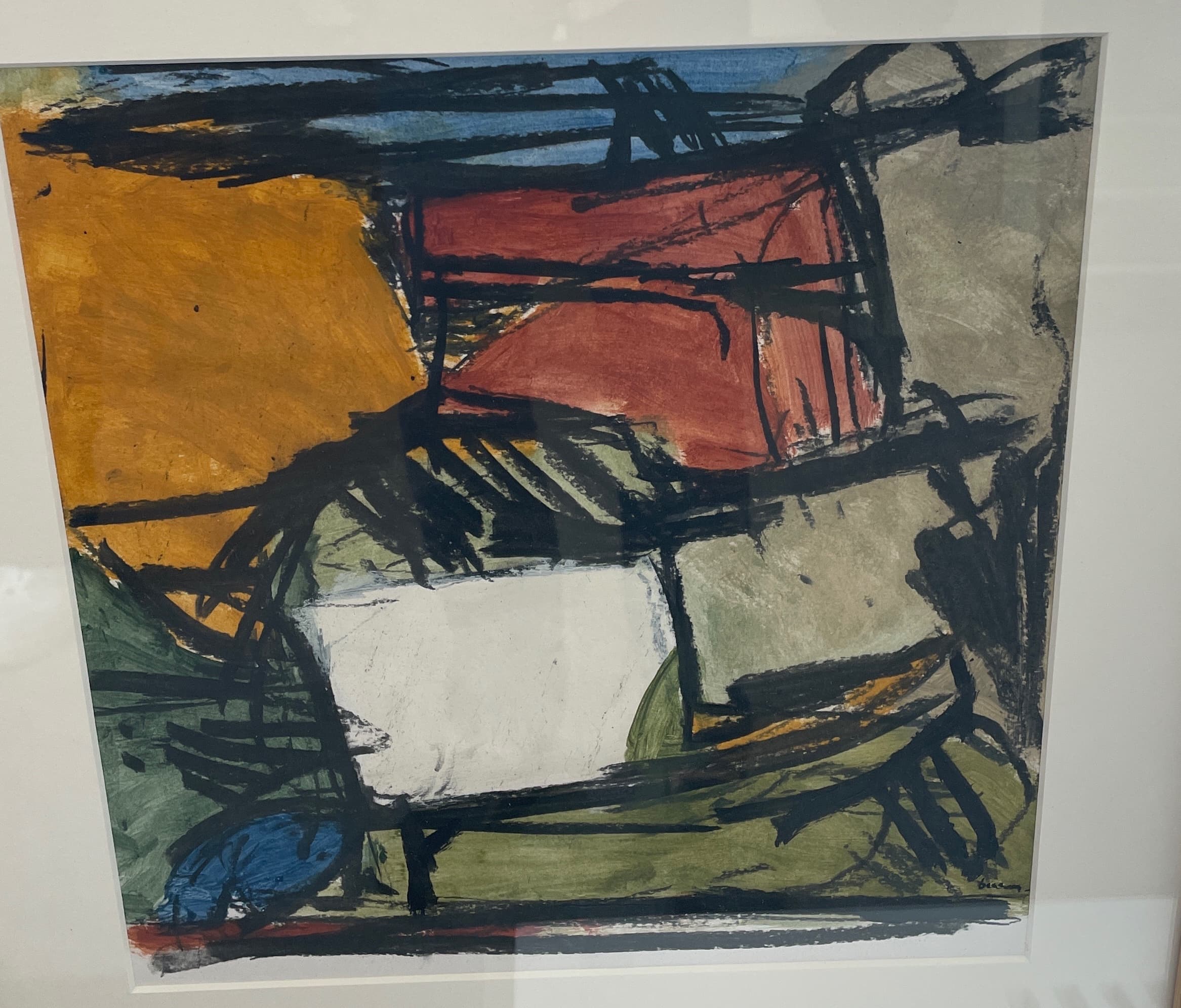Composition abstraite, technique mixte sur papier, 30 x 29 cm, Jean-Philippe Braam.