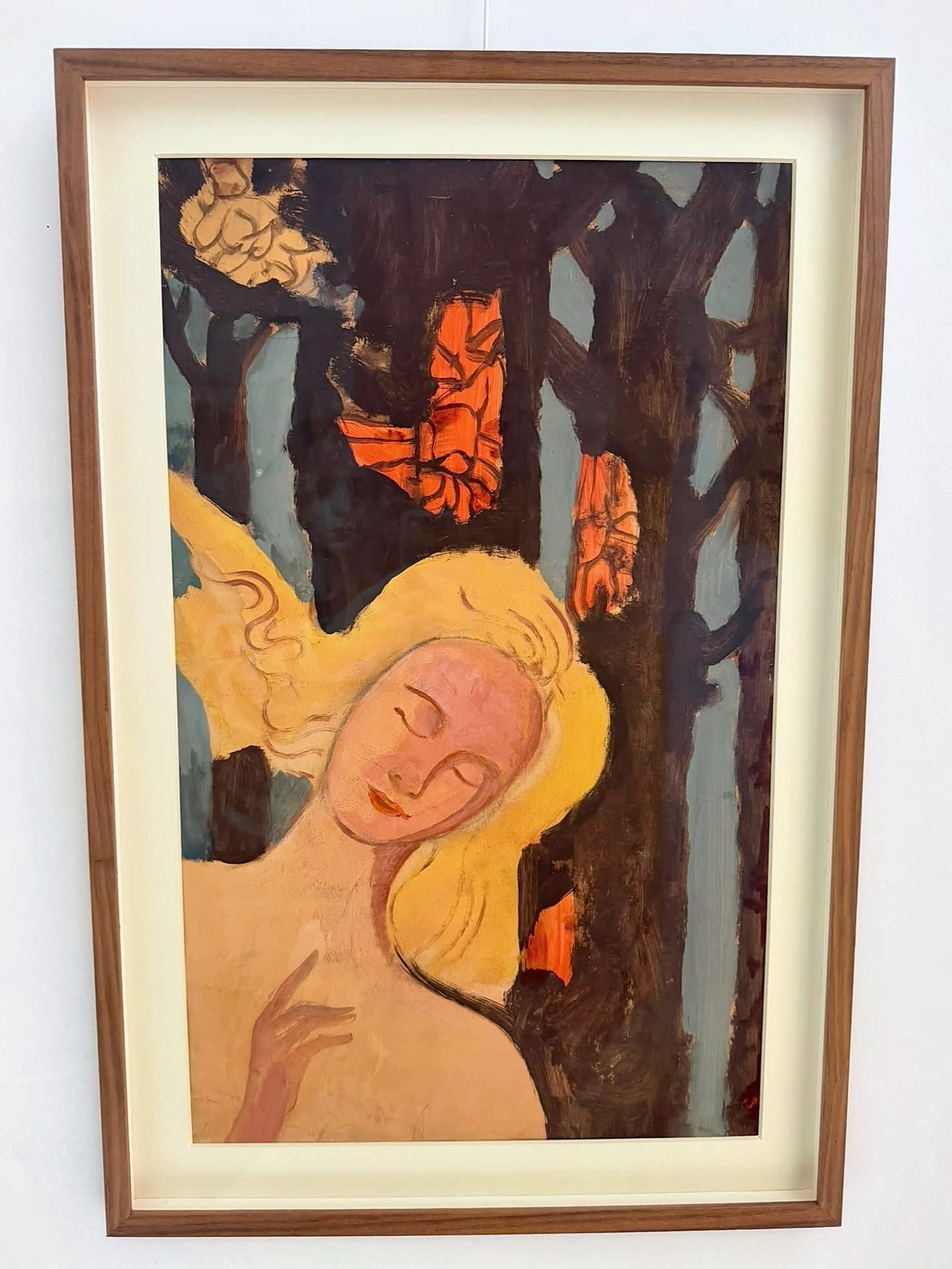 Le rêve dans la forêt , gouache sur papier, Aubin Pasque.